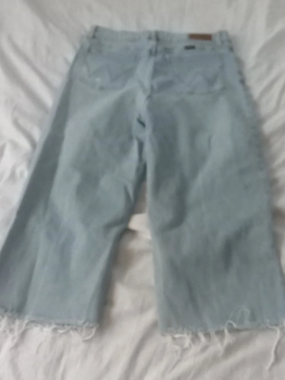 Wrangler Light Blue High-Rise Distressed Straight Leg Jeans
